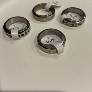 Silver Tone Ring Set size 7